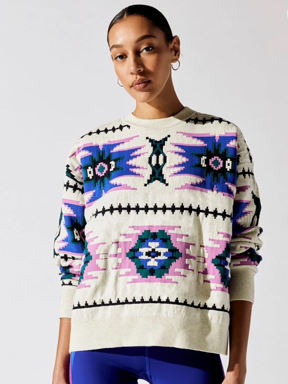 Isabel Marant Étoile Malden Sweater Multi Ikat Pullover Size 34 NEW RARE